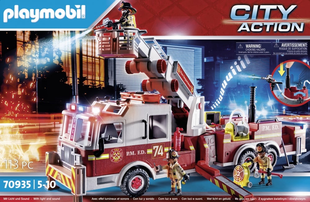 Camion de pompiers avec échelle