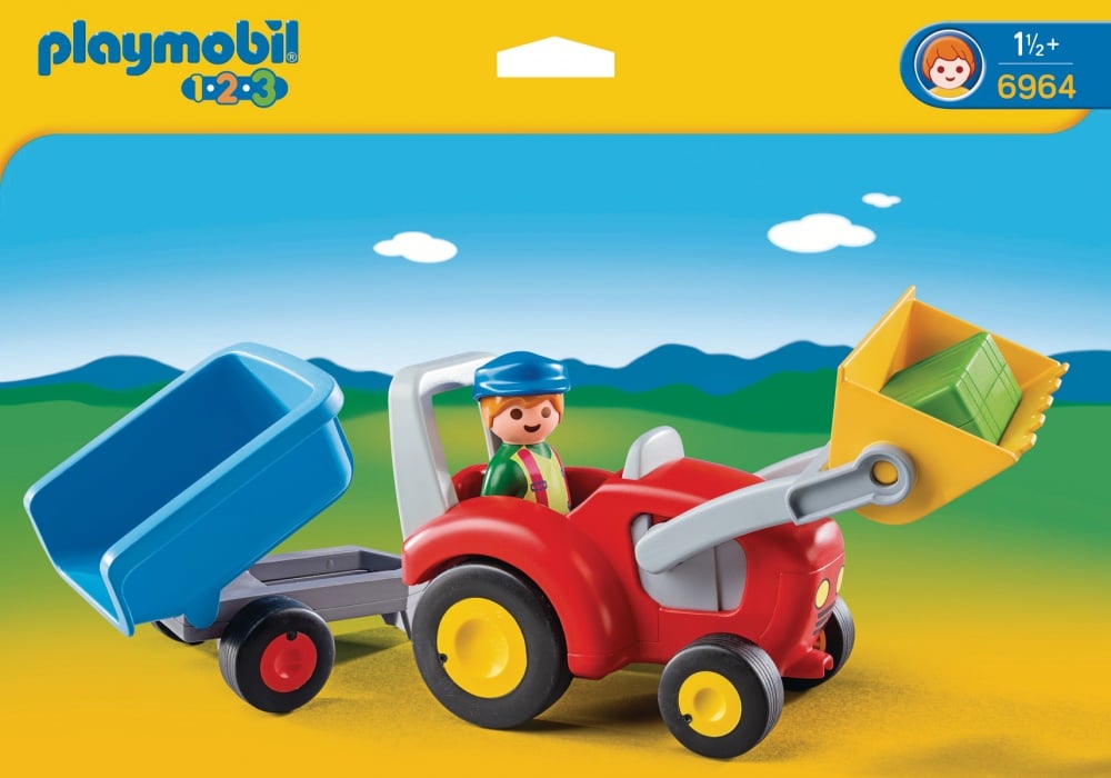 Fermier avec tracteur et remorque  - Playmobil® - PLAYMOBIL 1.2.3 - 6964