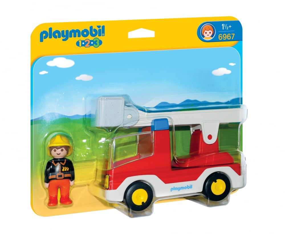 Camion de pompier avec échelle  - Playmobil® - PLAYMOBIL 1.2.3 - 6967