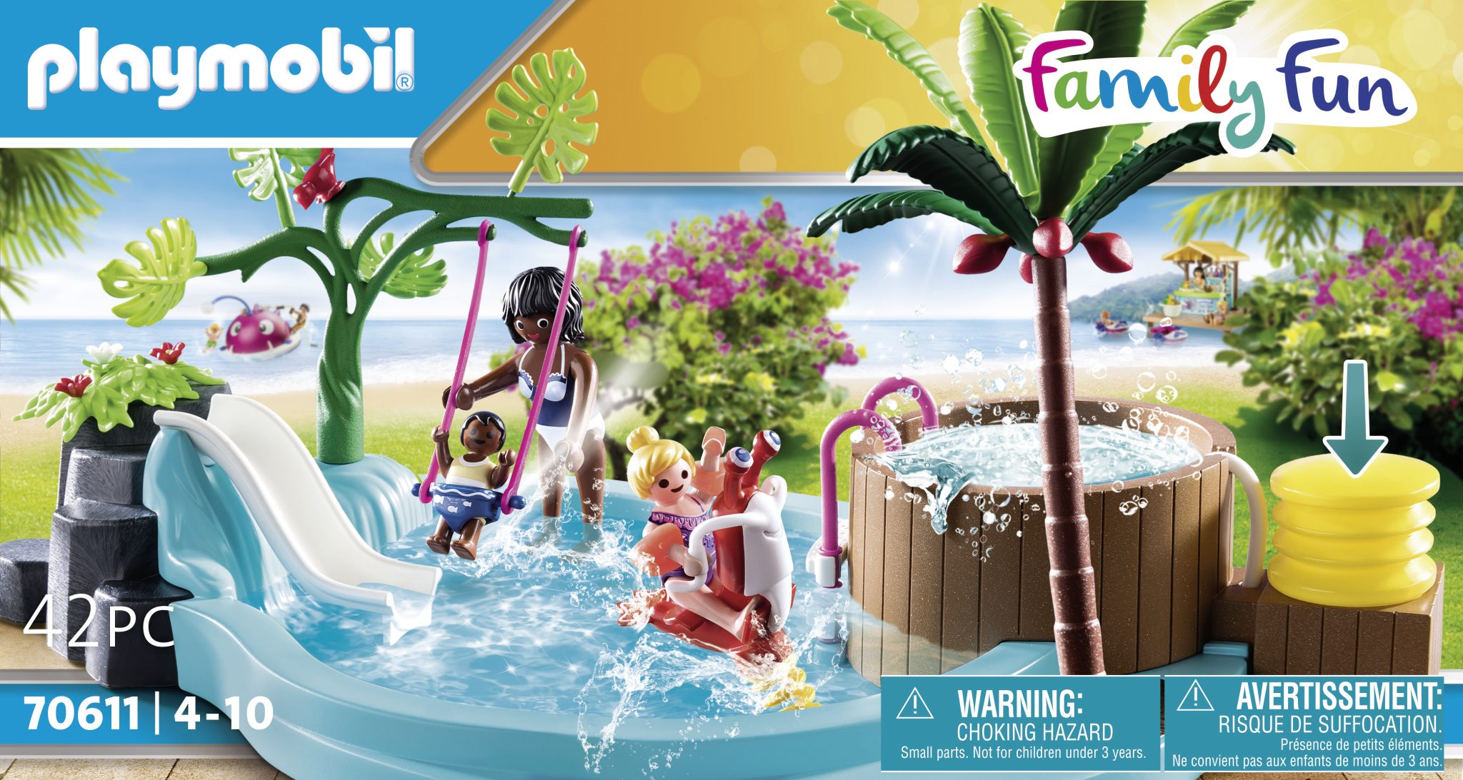 Playmobil - Family Fun - Pataugeoire avec bain à bulles - 70611
