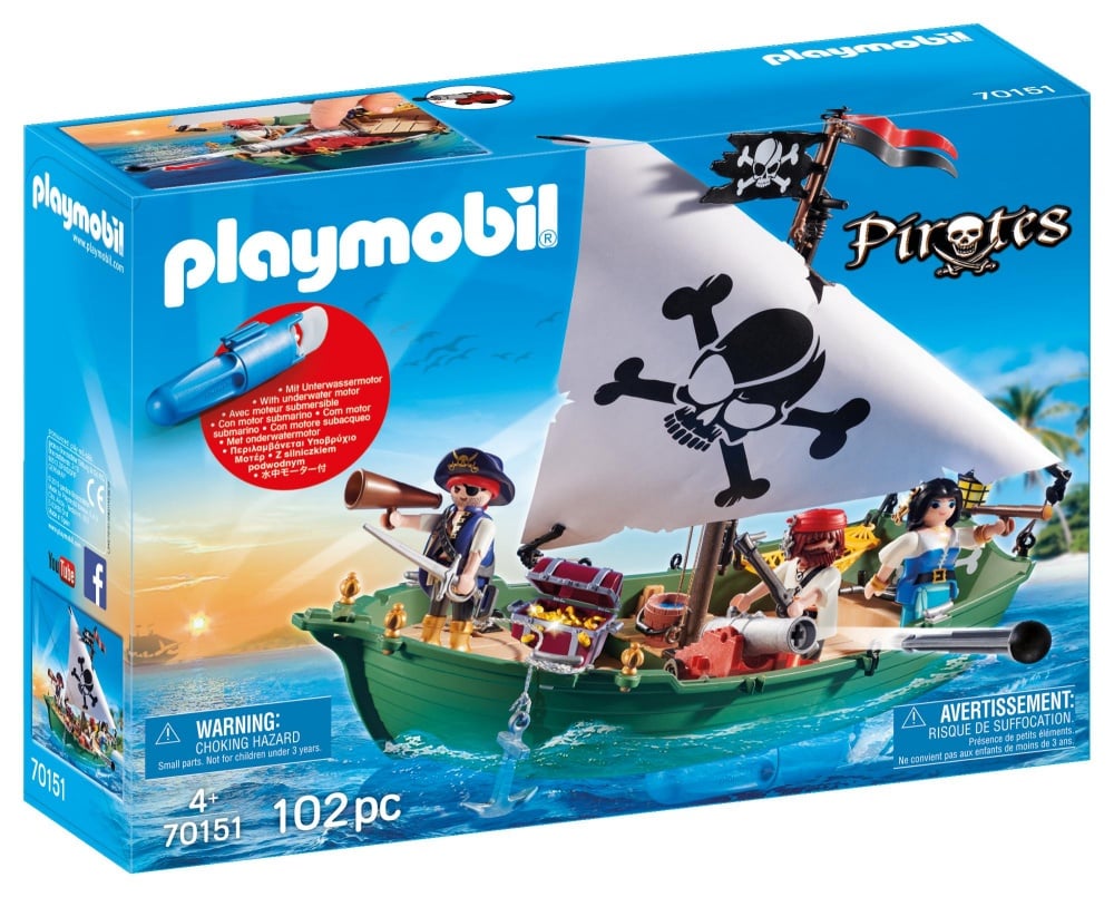 Chaloupe des pirates avec moteur submers - Playmobil Lespirates - 70151
