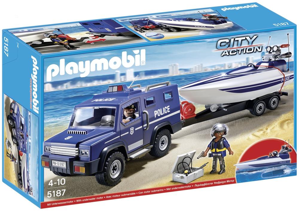 Fourgon et vedette de police - Playmobil 5187