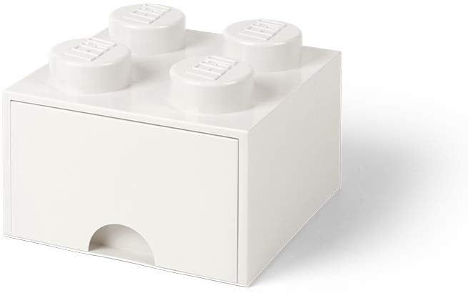 Brique de rangement empilable avec tiroir 4 plots LEGO® Blanc