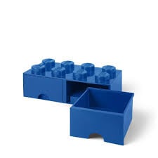 Brique de rangement empilable avec tiroir 8 plots LEGO® Bleu