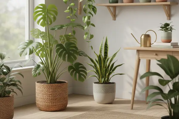 Des plantes d'intérieur qui viennent décorer une entrée