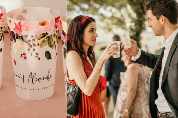 Exemple de cadeau invités pour un mariage : le gobelet personnalisé