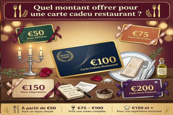 Illustration sur les montants des cartes restaurant