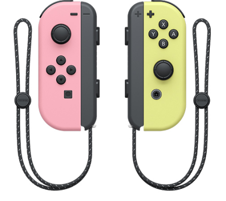 Paire De Manettes Joy-con Rose Pastel & Jaune Pastel Pour Nintendo Switch