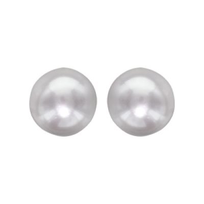 Boucles d'oreilles en Argent rhodié perle de culture d'eau douce 12mm et fermoir poussette