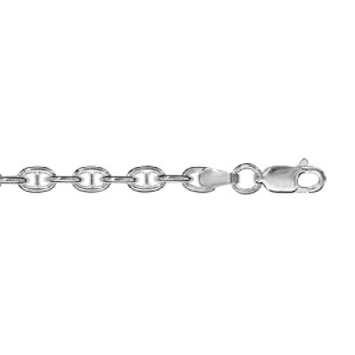 Bracelet en argent chaîne maille marine tournées en alternance - longueur 18cm