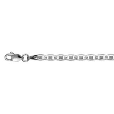 Bracelet en argent chaîne maille marine fantaisie - longueur 18cm