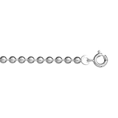 Bracelet en argent chaîne maille boules largeur 3mm et longueur 18cm