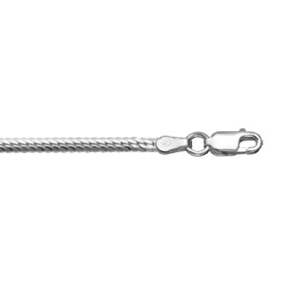 Bracelet en argent rhodié chaîne maille serpent - longueur 18cm