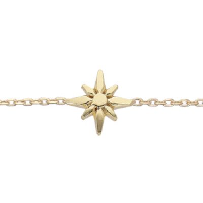 Bracelet en argent et dorure jaune chaîne avec petite étoile Edelweis 16+3cm