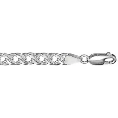 Bracelet en argent chaîne double mailles croisées souples - largeur 5