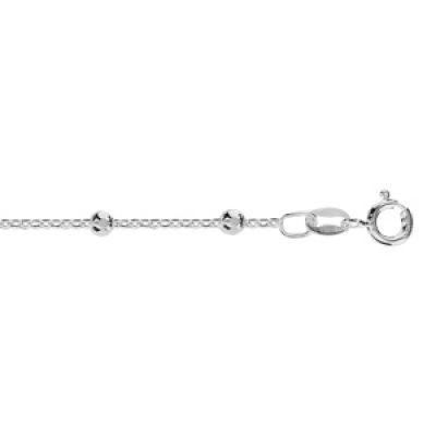 Bracelet en argent chaîne avec petites boules facettées - longueur 18cm
