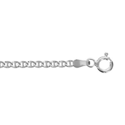 Bracelet en argent chaîne maille marine lapidées - longueur 18cm