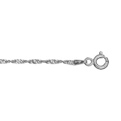Bracelet en argent chaîne maille Singapour - longueur 13cm + 2cm de rallonge