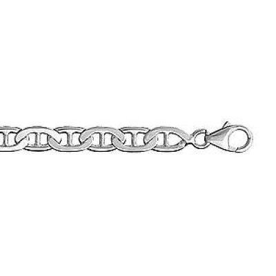 Bracelet en argent chaîne maille marine largeur 5mm et longueur 18cm