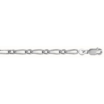 Bracelet en argent chaîne maille figaro 1+1 largeur 3mm et longueur 18cm