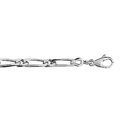 Bracelet en argent chaîne maille figaro 1+1 largeur 4mm et longueur 18cm