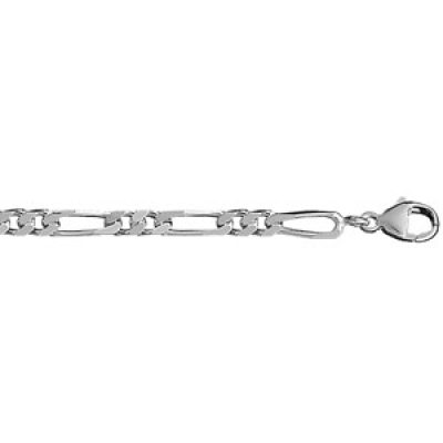 Bracelet en argent chaîne maille figaro 1+2 largeur 4mm et longueur 18cm
