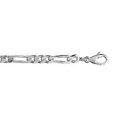 Bracelet en argent chaîne maille figaro 1+3 largeur 4mm et longueur 18cm