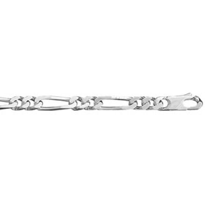 Bracelet en argent chaîne maille figaro 1+2 largeur 5mm et longueur 21cm