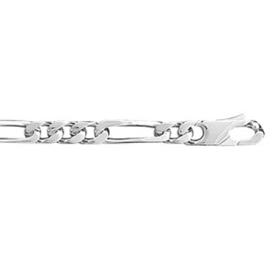 Bracelet en argent rhodié chaîne mailles 1+3 largeur 5mm et longueur 21cm