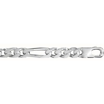 Bracelet en argent chaîne maille figaro 1+3 largeur 7mm et longueur 21cm