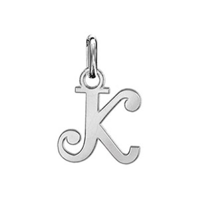 Pendentif en argent lettre K en lettrine anglaise stylisée