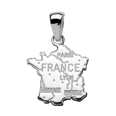 Pendentif en argent carte de France