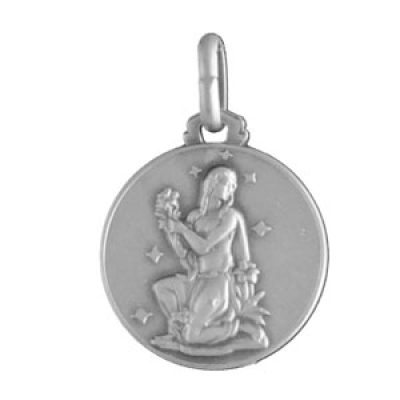 Pendentif médaille en argent zodiaque Vierge