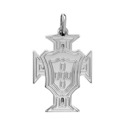Pendentif croix du Portugal en argent rhodié petit modèle