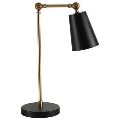 HOMCOM Lampe de table lampe de chevet style industriel angle réglable à 180° en métal pour salon chambre salle à manger bureau noir et or