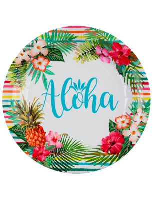 10 Assiettes carton Aloha 22