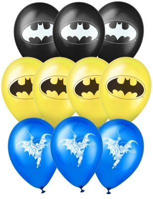 10 Ballons latex Batman 25x32cm