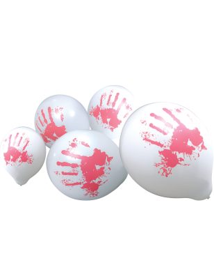 10 Ballons mains ensanglantées 23 cm