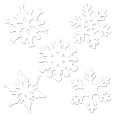 10 Flocons de neige blanc en carton 10 cm