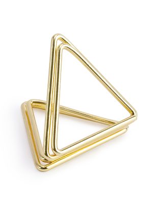 10 Supports marque-places triangles dorés 2