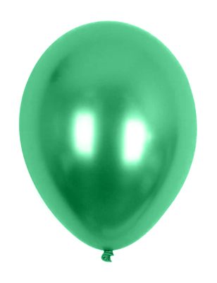 100 Ballons verts métallisés 29 cm