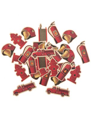 100 Confettis en papier pompier rouge et or 2 à 4