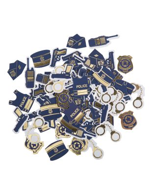 100 Confettis police marine et or 2 à 4