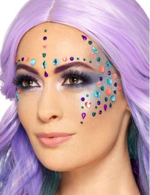 100 strass pour visages multicolores girly
