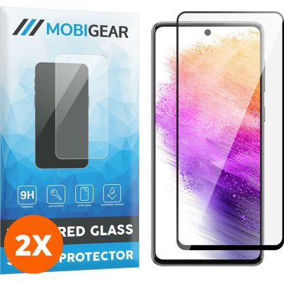 Mobigear Premium - Samsung Galaxy A53 Verre trempé Protection d'écran Empreinte digitale - Compatible Coque - Noir (Lot de 2)