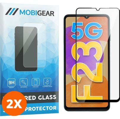 Mobigear Premium - Samsung Galaxy F23 Verre trempé Protection d'écran - Compatible Coque - Noir (Lot de 2)