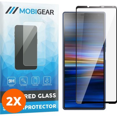 Mobigear Premium - Sony Xperia 1 IV Verre trempé Protection d'écran - Compatible Coque - Noir (Lot de 2)