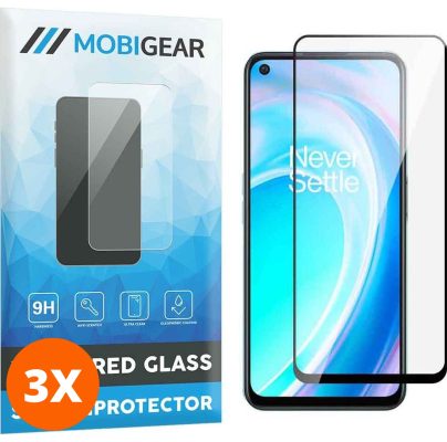 Mobigear Premium - OnePlus Nord CE 2 Lite 5G Verre trempé Protection d'écran - Compatible Coque - Noir (Lot de 3)