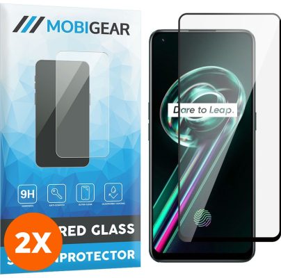 Mobigear Premium - Realme 9 Pro Verre trempé Protection d'écran - Compatible Coque - Noir (Lot de 2)