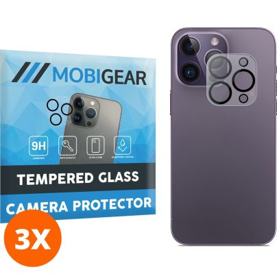Mobigear - Apple iPhone 14 Pro Max Verre trempé Protection Objectif Caméra - Compatible Coque (Lot de 3)
